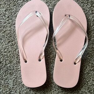 Pink Flip Flops with Clear Straps